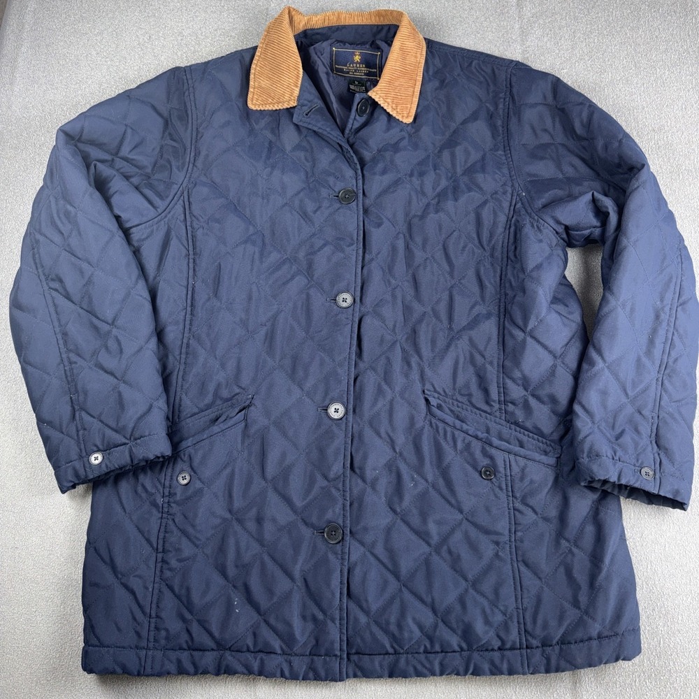 Vtg LAUREN Ralph Lauren Jacket Mens Large  Quilted Corduroy Trim Chore Barn Coat